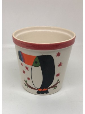 Lebron Seramik Dekoratif Saksı Kuş Figürlü