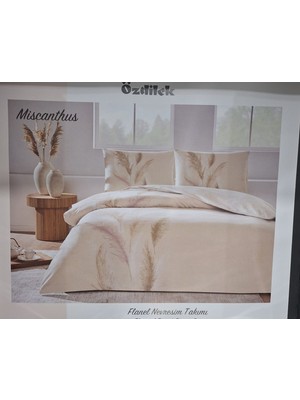 Özdilek Ranforce Çift Kişilik Kışlık  Nevresim Takımı Miscanthus Krem
