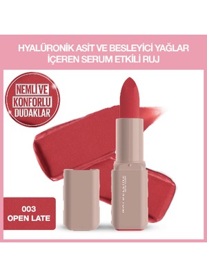 Maybelline New York Maybelline Ny Serum Etkili Hyalüronik Asit ve Besleyici Yağ Içeren Ruj - 003 Open Late