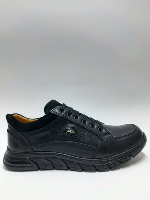 Luis Figo Hakiki Deri Kauçuk Tabanlı Bağcıklı Siyah Kışlık Erkek Ayakkabı C-98332654LF