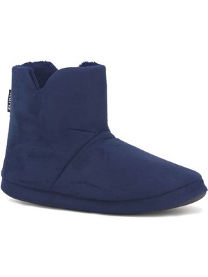 Erkek Termo Taban Peluş Astar Lacivert Ev Botu Sıcak Tutan Konforlu Kışlık Ev Ayakkabısı