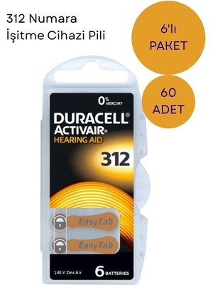 Gümrük Bey 312 Numara Işitme Cihazi Pili - 60 Adet - Kulaklık Pili
