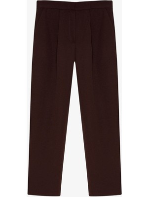 Quzu Beli Lastikli Koyu Kahve Kadın Pantolon 71154