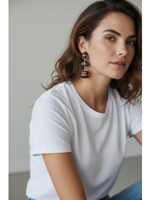 Alya's Aksesuar Geometrik Büyük Sallantılı Trend Küpeler