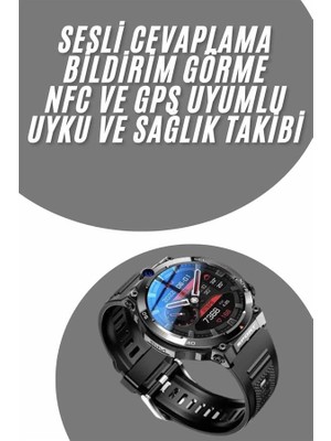 LTG Nova Saat Titanyum Kasa Yuvarlak Ekran Alarm Uyku ve Sağlık Takibi Titreşimli