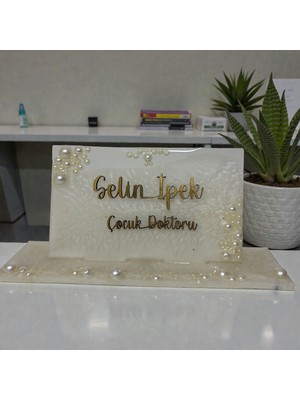 Pelince Epoksi Reçine Masaüstü Isimlik 13 Farklı Tasarım | Kişiye Özel Ofis Hediyesi | Hediye 17X10 cm