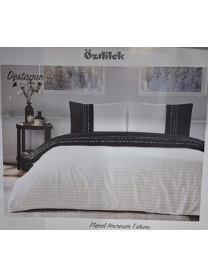 Özdilek Ranforce Çift Kişilik Kışlık Nevresim Takımı Destaque Siyah