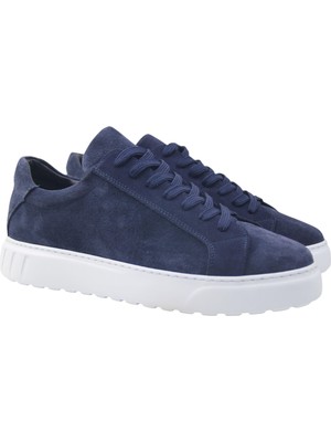 Erkek Lacivert Süet Sneaker Ayakkabı