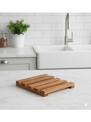 Artı Woods Doğal Ahşap Nihale  Açık Ceviz Isıya Dayanıklı Mutfak Tezgah Koruyucu ve Altlık & Dekoratif Sunumluk