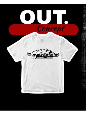 Out.Concept Unisex Offroad Basklı T-Shirt