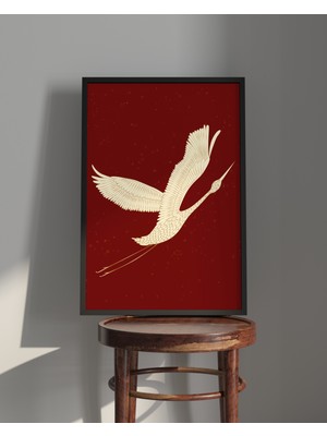 Rosa Art Tablo| Ahşap Çerçeveli Tablo| Çerçeveli Poster|turna Kuşu, Hayvan Temalı Tablo