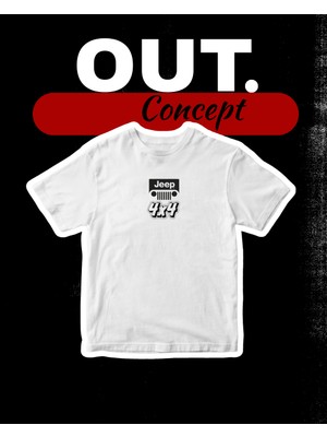 Out.Concept Unisex Jeep 4x4 Basklı T-Shirt