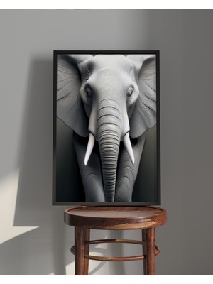 Rosa Art Tablo| Ahşap Çerçeveli Tablo| Çerçeveli Poster| Fil Tablosu | Hayvan Temalı Tablo