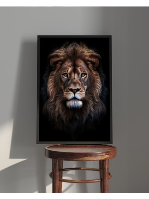 Rosa Art Tablo| Ahşap Çerçeveli Tablo| Çerçeveli Poster|aslan , Hayvan Temalı Tablo