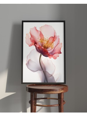 Rosa Art Tablo| Ahşap Çerçeveli Tablo| Çerçeveli Poster|kırmızı Yaprak Çiçek, Çiçek Temalı Tablo