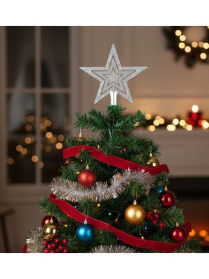 Parti Dükkanı Yılbaşı Ağacı Tepelik Yıldız – Gold / Gümüş / Kırmızı