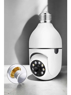 Novytech Wifi Duylu Ampul Görünümlü 360 Derece Dönebilen Ev Kamerası