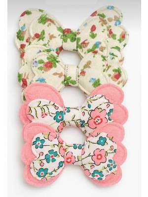 Linaco Vintage Desenli Kumaş Fiyonk Toka Seti