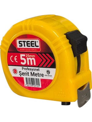 Steel Profesyonel Şerit Metre 5m x 25MM