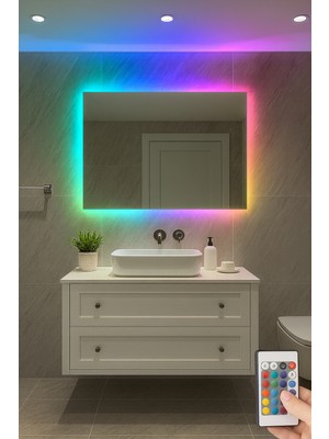 Digital Hayat Dikdörtgen Işıklı Banyo Ayna Dekoratif, Banyo ve Makyaj İçin 30X50 - 40X60 - 50X70 - 60X80