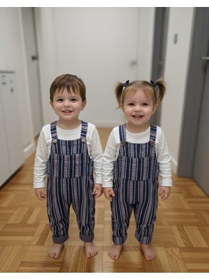 Meyica Erkek Çocuk Çizgili Desenli Askılı Tulum – Yumuşak Kumaşlı, Şık ve Rahat Tasarım