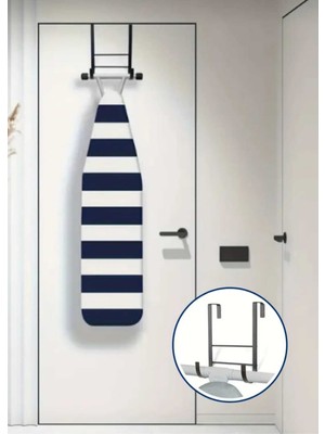 Özbience Siyah Kapı Arkası Ütü Masası Askısı ve Düzenleyici Raf Seti