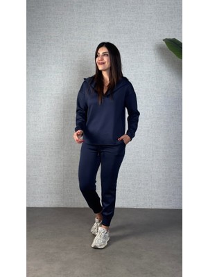 Cottonlab Kadın Uzun Kollu Kapüşonlu Ikili Takım