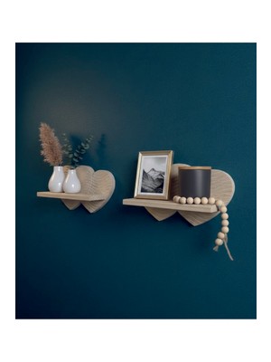 Tiydem Bohem Tarzı, Iskandinav Dekoratif Duvar Rafı Çocuk Odası Salon Rafı Doğal Fırınlı Çam Ahşap (1 Adet)