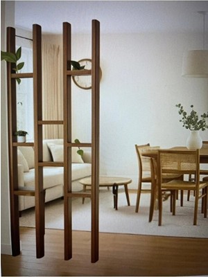 Tiydem Masif Ahşap Raflı Oda Ayırıcı Seperatör Duvar Dekor Paravan 60X200 cm