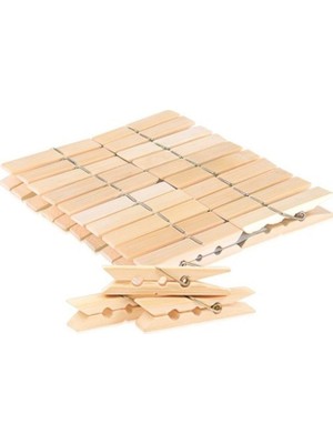 EKN A Kalite Ahşap Çamaşır Mandalı – Paslanmaz Yaylı 20’li Set