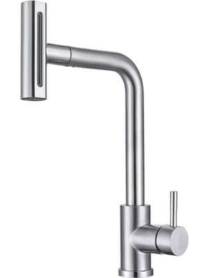 Layfhex Krom Modern Oynar Başlıklı Mafsallı Şelale Mutfak Evye Bataryası Musluğu 4 Mod