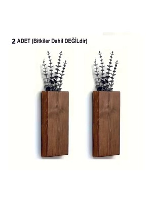 Tiydem 2'li Ahşap Duvar Vazosu Seti - Bohem Duvar Dekoru Iskandinav 3 Boyutlu Duvar Dekoru