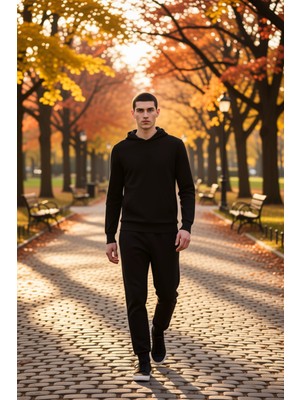Benerly Erkek Kapüşonlu Standart Kol Ottoman Dokuma Regular Kalıp Sweatshirt Fonksiyonel Dayanıklı