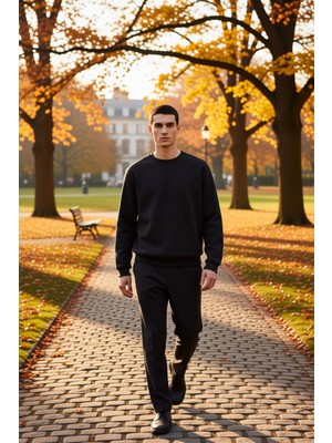 Benerly Erkek Bisiklet Yaka Standart Kol Regular Kalıp Sweatshirt Fonksiyonel Dayanıklı Kaliteli Şık