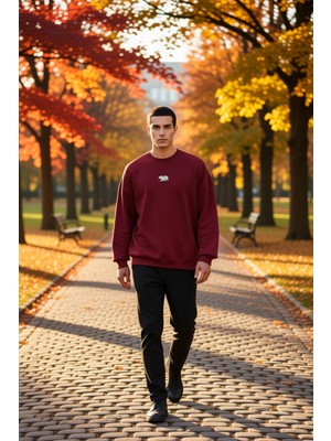 Benerly Erkek Bisiklet Yaka Standart Kol Oversize Fit Sweatshirt Fonksiyonel Dayanıklı Kaliteli Şık