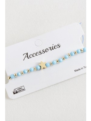 Yıldız Kristal Makrome Ip Bileklik