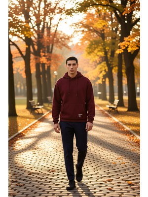 Benerly Erkek Kapüşonlu Düşük Kol Uzun Kollu Oversize Kalıp Sweatshirt Fonksiyonel Dayanıklı Rahat