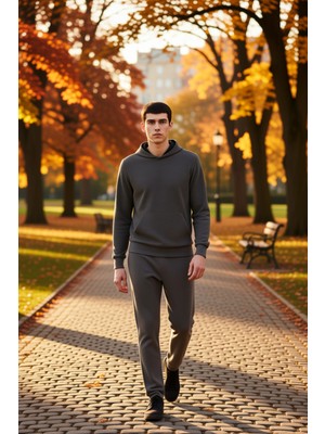 Benerly Erkek Kapüşonlu Standart Kol Ottoman Dokuma Regular Kalıp Sweatshirt Fonksiyonel Dayanıklı