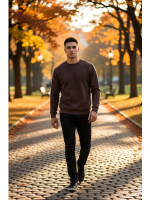 Benerly Erkek Bisiklet Yaka Standart Kol Regular Kalıp Sweatshirt Fonksiyonel Dayanıklı Kaliteli Şık