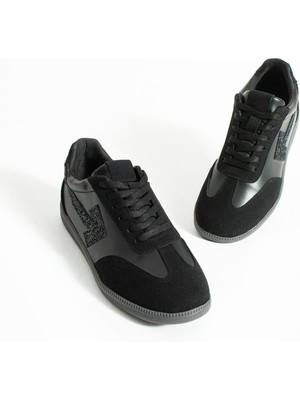 Tivana Kadın Sneaker Bağcıklı Ok Detaylı Spor Ayakkabı Orix - Siyah