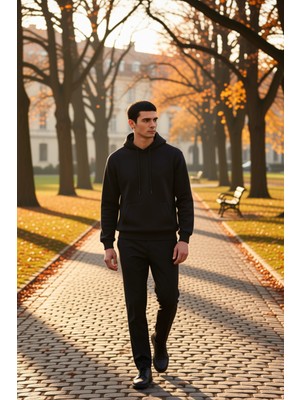 Benerly Erkek Kapüşonlu Standart Kol Regular Kalıp Sweatshirt Fonksiyonel Dayanıklı Kaliteli Rahat