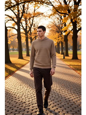 Benerly Erkek Kapüşonlu Standart Kol Ottoman Dokuma Regular Kalıp Sweatshirt Fonksiyonel Dayanıklı