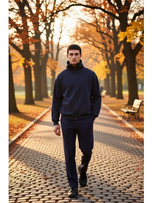 Benerly Erkek Kapüşonlu Düşük Kol Oversize Fermuarlı Sweatshirt Fonksiyonel Dayanıklı Kaliteli Şık