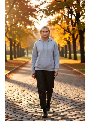 Benerly Kadın Kapüşonlu Düşük Kol Oversize Sweatshirt Fonksiyonel Dayanıklı Kaliteli Konforlu Spor