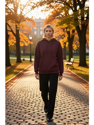 Benerly Kadın Kapüşonlu Düşük Kol Oversize Sweatshirt Fonksiyonel Dayanıklı Kaliteli Konforlu Spor