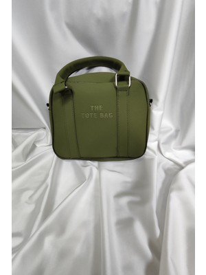 Leaf Accessory Tote Bag Çanta, Fermuaralı, Elde ve Omuz Askılı, Yeşil