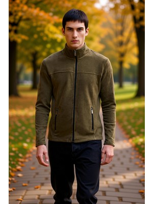 Benerly Erkek Dik Yaka Standart Kol Fermuarlı Polar Sweatshirt Fonksiyonel Dayanıklı Kaliteli Spor