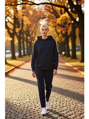 Benerly Kadın Kapüşonlu Düşük Kol Oversize Örme Sweatshirt Fonksiyonel Dayanıklı Kaliteli Konforlu