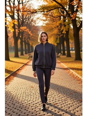 Benerly Kadın Bisiklet Yaka Düşük Kol Fermuarlı Oversize Kalın Örme Sweatshirt Fonksiyonel Estetik