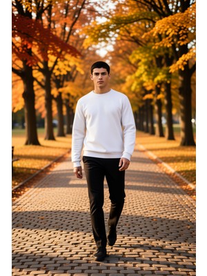 Benerly Erkek Bisiklet Yaka Standart Kol Regular Kalıp Sweatshirt Fonksiyonel Dayanıklı Kaliteli Şık